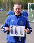 Mikko Rantala juhli tänään 100. otteluaan FC OPA:n riveissä.